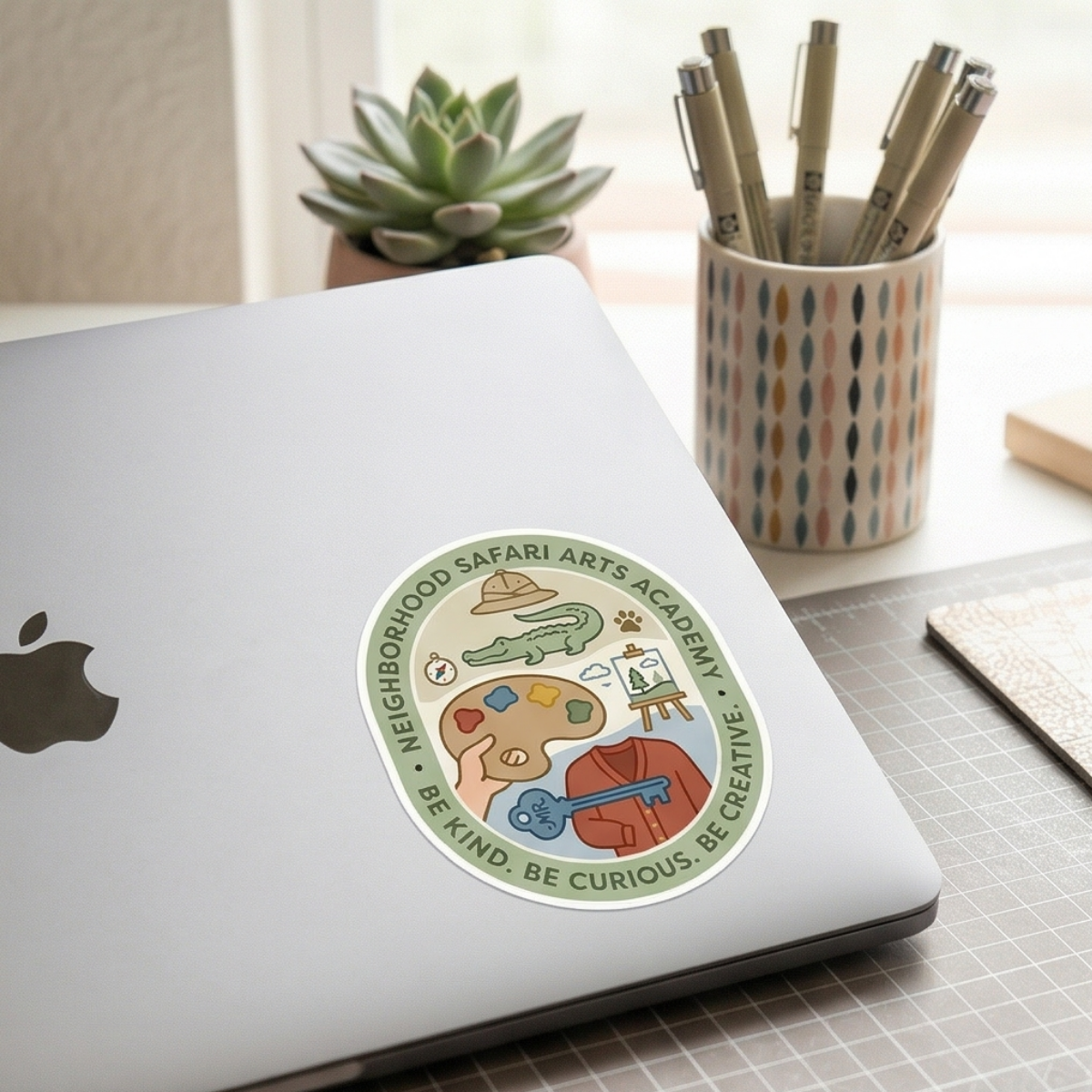 Neighborhood Safari Badge Sticker • Arts Academy Patch Style • Cute Illustrated Badge
