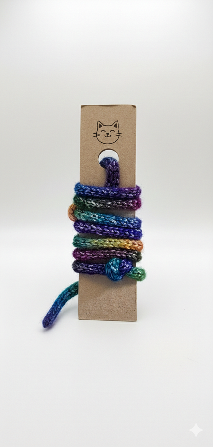 Cat String Thing - French-Knitted Cat String Toy
