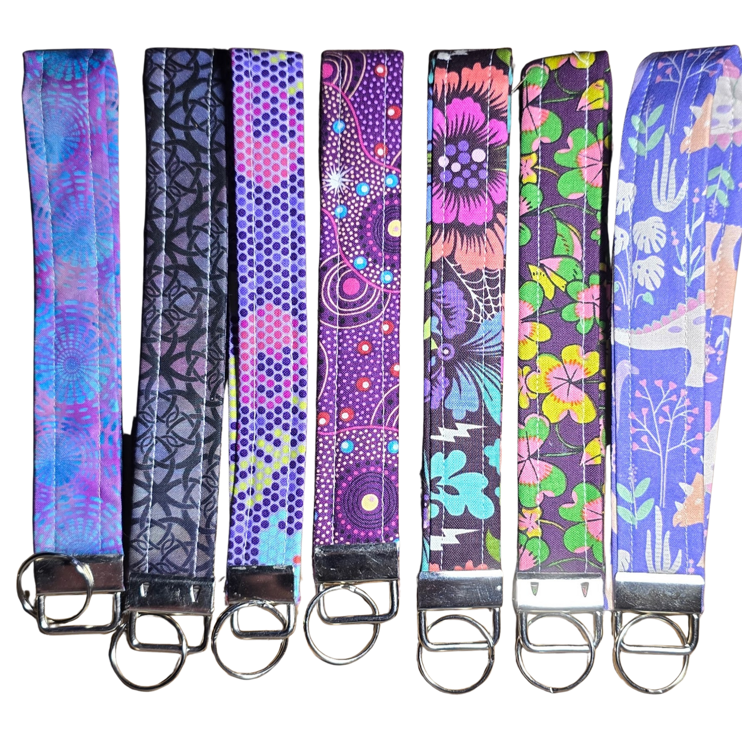 Plum Purple Fabric Wristlet - Handmade Key Fob Strap