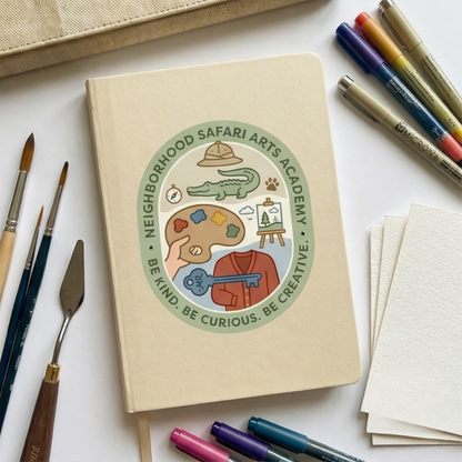 Neighborhood Safari Badge Sticker • Arts Academy Patch Style • Cute Illustrated Badge