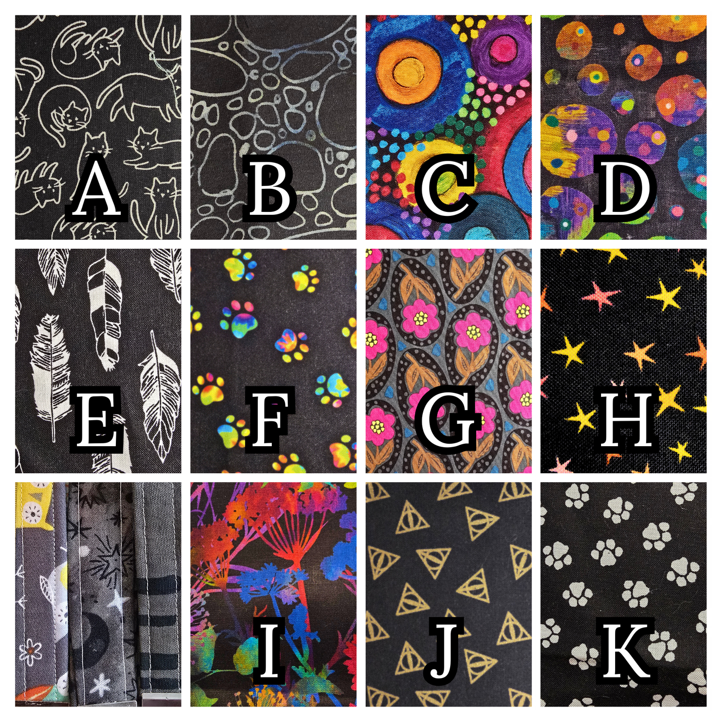 Black Fabric Wristlet Key Fob - Handmade Keychain Strap