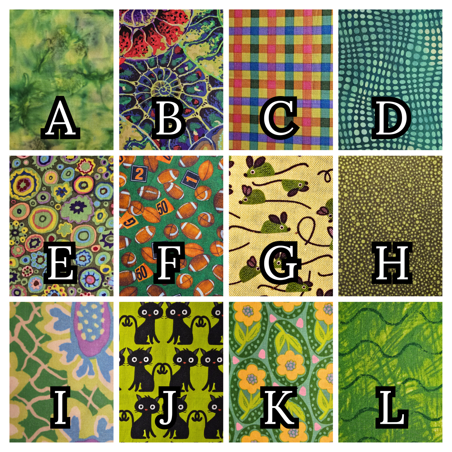 Green Patterned Fabric Wristlet Key Fob - Plant Lover Gift Keychain