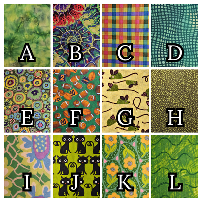 Green Patterned Fabric Wristlet Key Fob - Plant Lover Gift Keychain