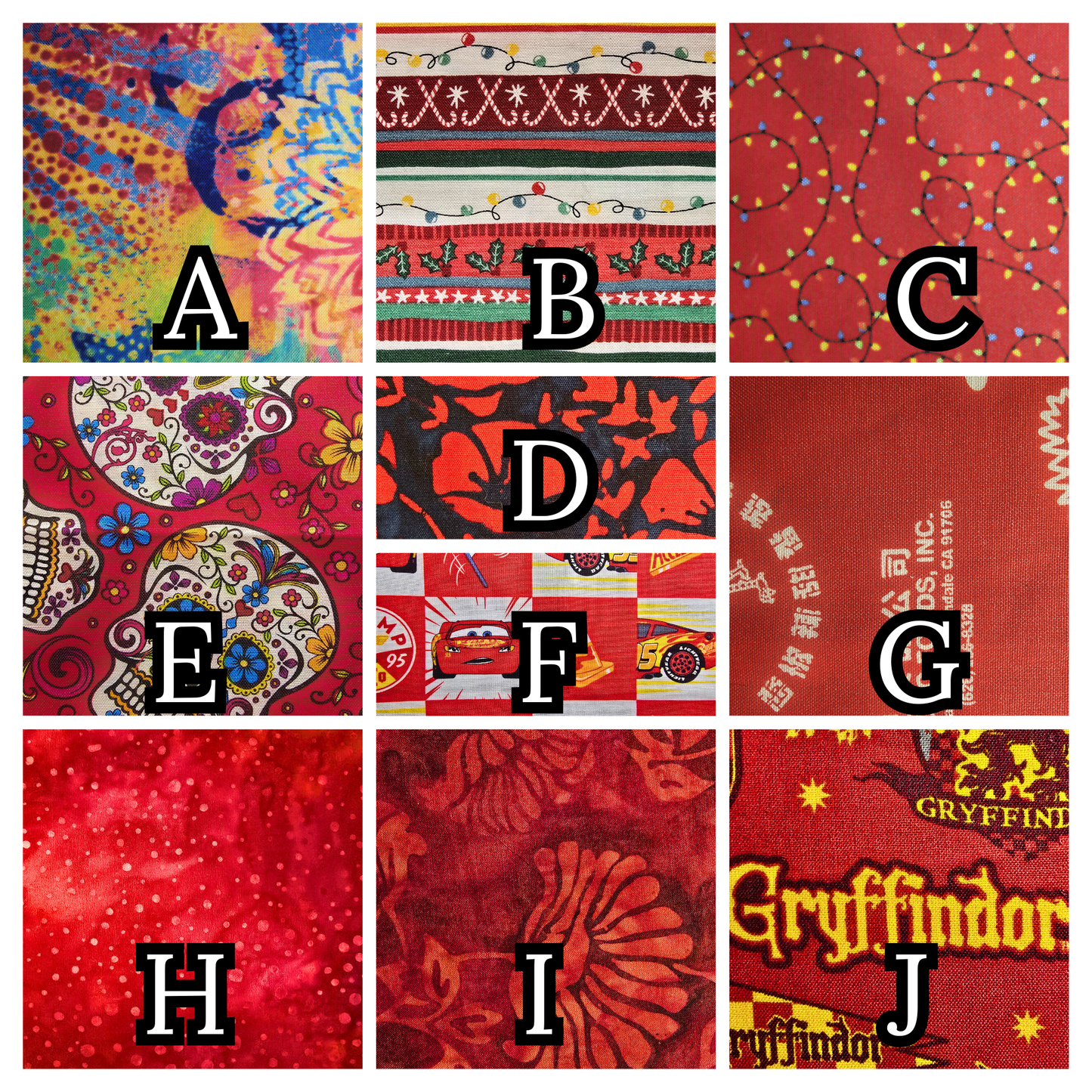 Red Patterned Wristlet Keychain - Handmade Fabric Strap