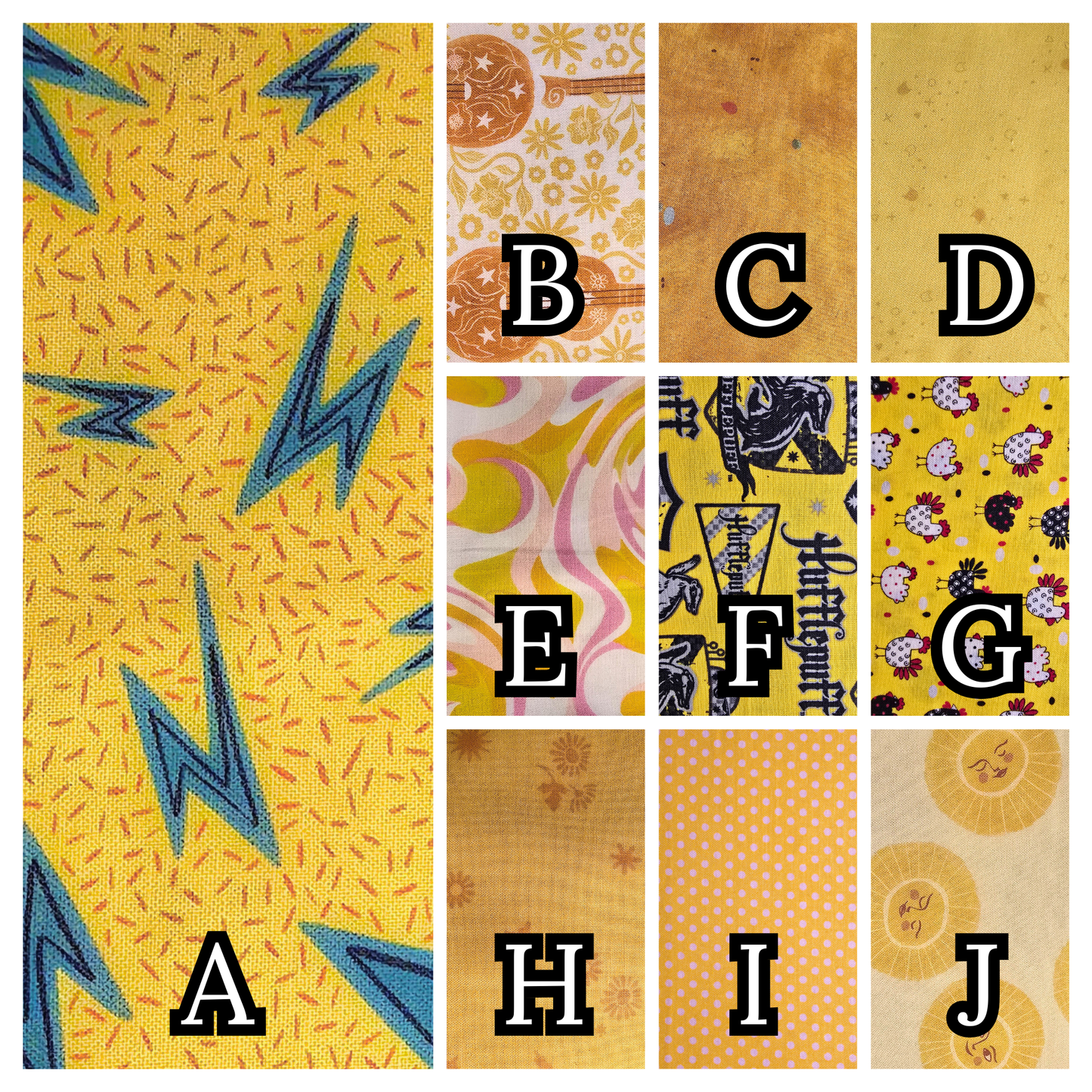 Yellow Patterned Wristlet Keychain - Bright Fabric Key Fob