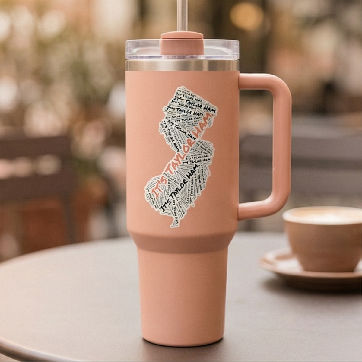 It’s Taylor Ham NJ Map Sticker • Jersey Word Map Art • North Jersey Food Debate