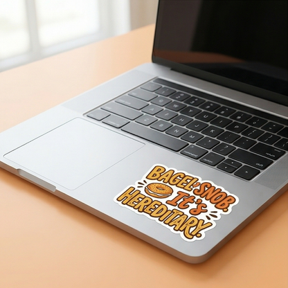 Bagel Snob It’s Hereditary Sticker • NJ Bagel Humor • New Jersey Food Pride