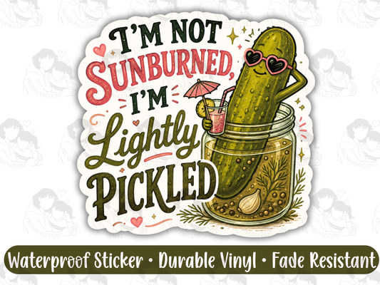 Slightly Pickled Summer Sticker Funny Pickle Summer Vinyl for Hot Girl Summer Chaos