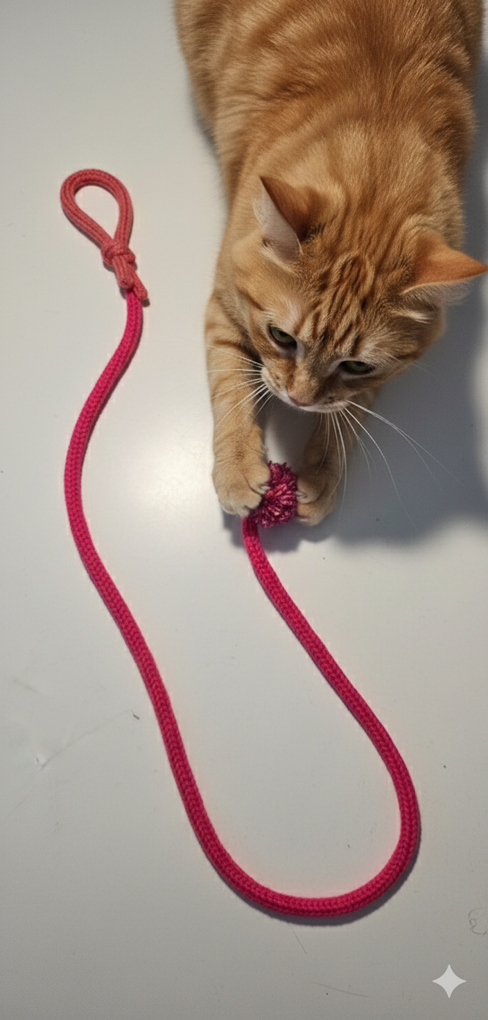 Cat String Thing - French-Knitted Cat String Toy