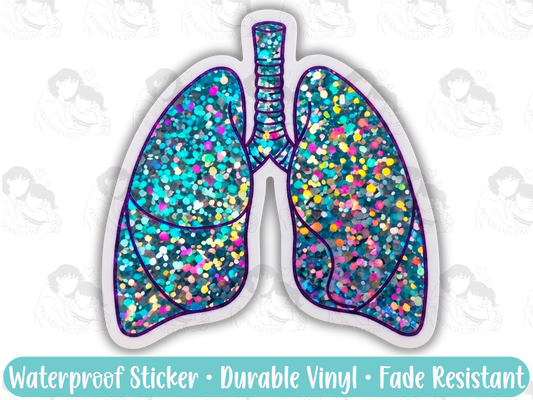 Glitter Lung Sticker for Chronically Crafty Glitter Goblins & ADHD Makers