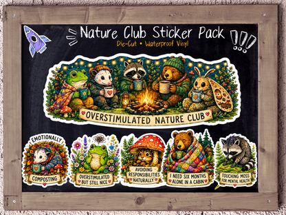 Overstimulated Nature Club Sticker Pack