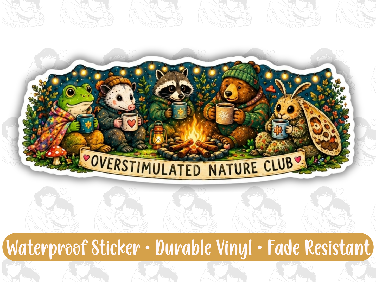 Overstimulated Nature Club Sticker | Woodland Animal Vinyl Decal