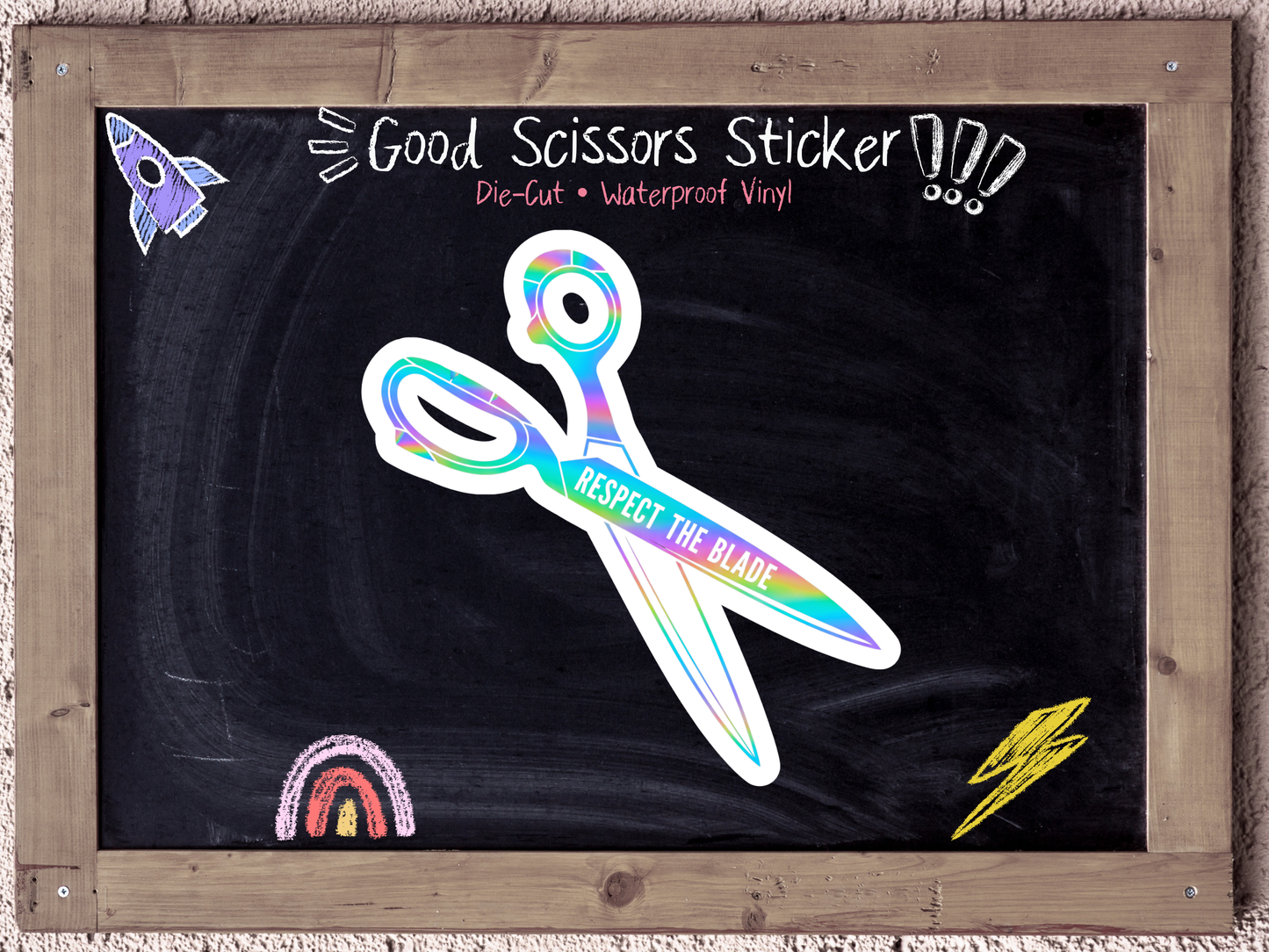Respect The Blade Scissors Sticker