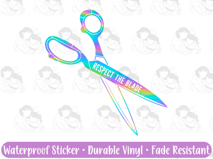Respect The Blade Scissors Sticker