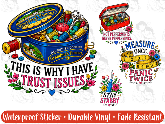 Sew Salty Sticker Pack | Funny Sewing & Craft Humor Vinyl Decals