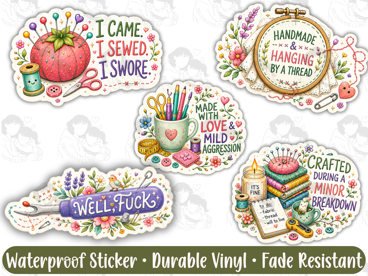 Funny Sewing Sticker Pack for Emotionally Fragile Sewists & Burnt Out Quilters