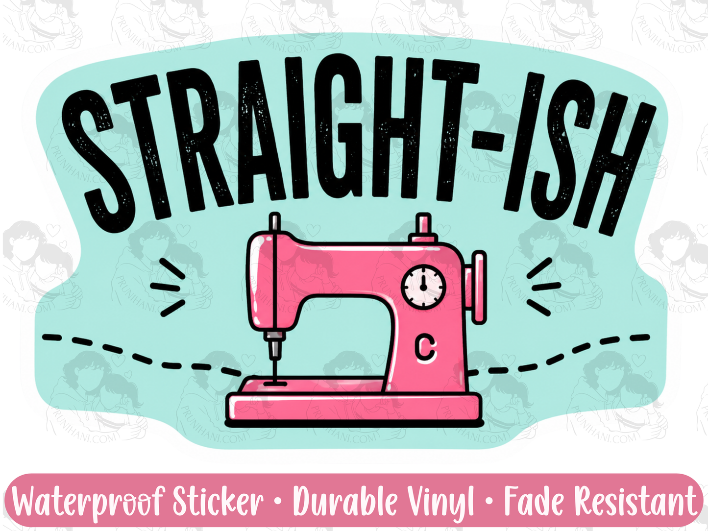 Straight-ish Sewing Machine Sticker | Funny Queer Sewing Vinyl Decal