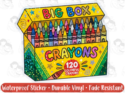 Big Box Crayons Sticker for Former Gifted Kids with Anxiety & Nostalgia Problems