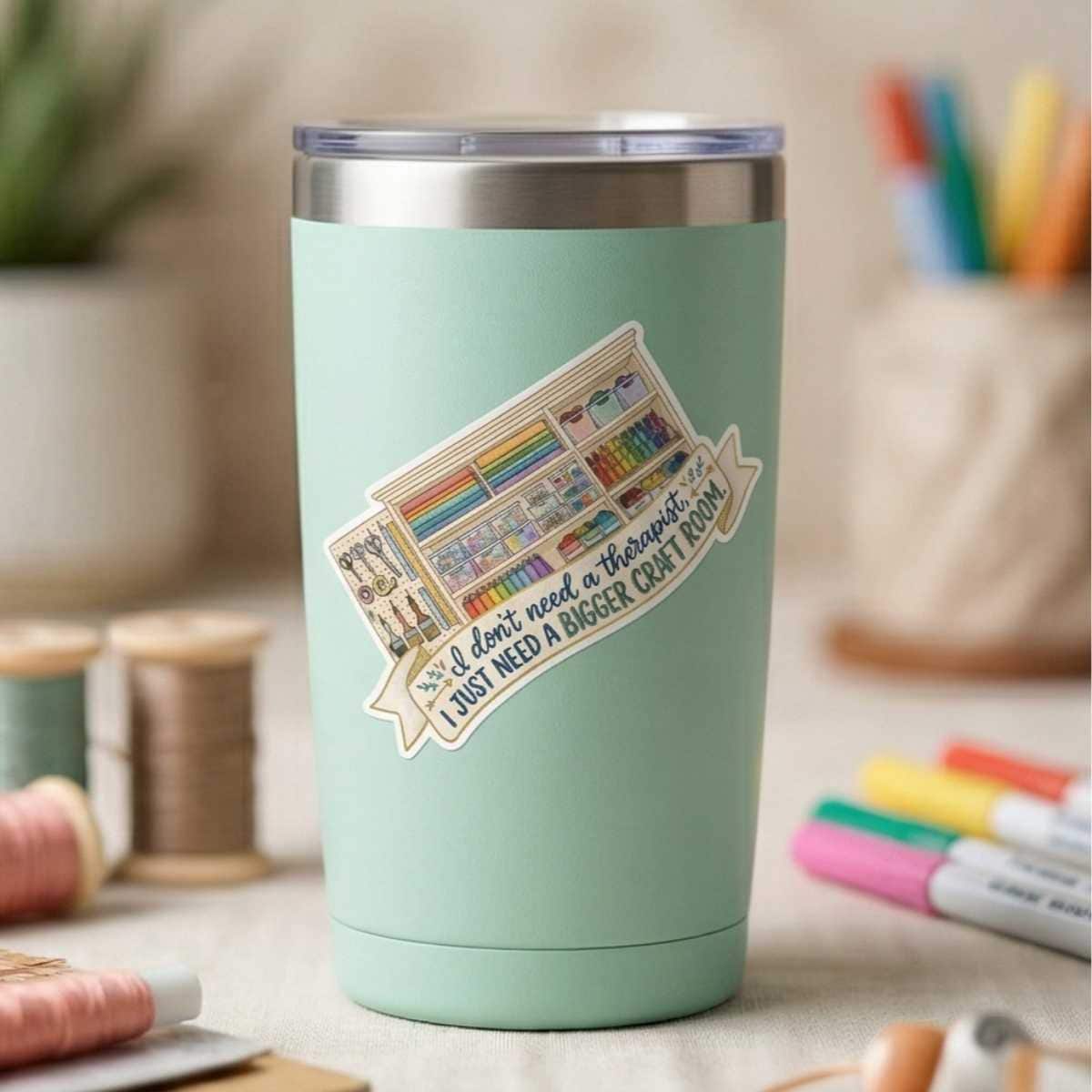 Bigger Craft Room Therapy Sticker for ADHD Crafters, Supply Hoarders & Craft Goblins