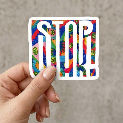 STOP WAR Retro Peace Sticker for Anxious Millennials, Alt Girls & Kidcore Lovers