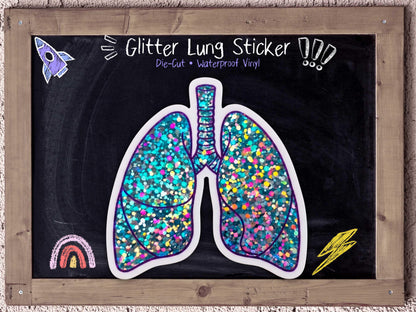 Glitter Lung Sticker for Chronically Crafty Glitter Goblins & ADHD Makers